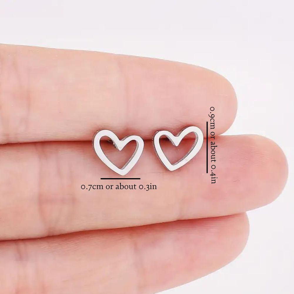 SIMPLE HEART EARRINGS (PAIR)