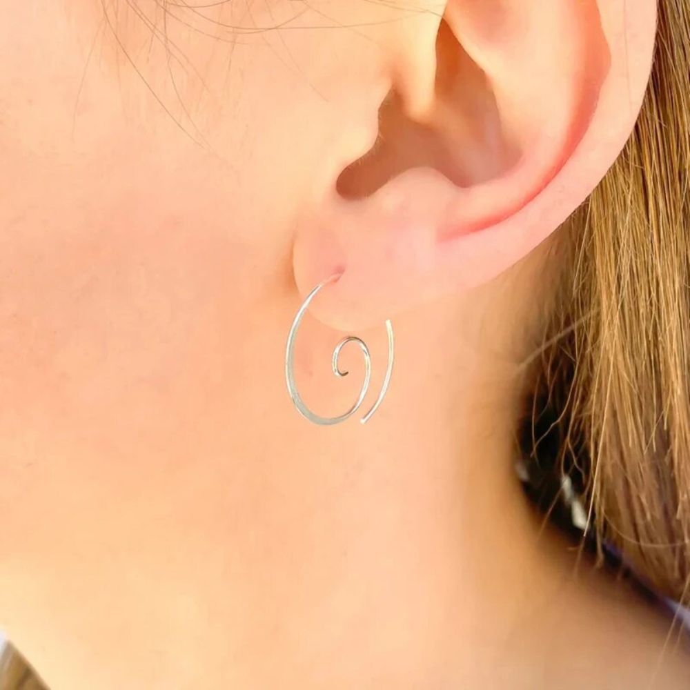 SPIRAL HOOP EARRINGS (PAIR)