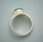 Silver Green Diamond Ring
