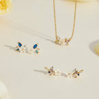Crystal White Blossom Earrings