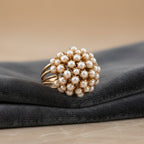 Elegant Inlaid Pearl Ring