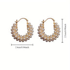 Layered Pearl Hoop Earrings
