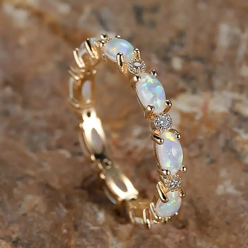 Vintage Opal Eternity Ring